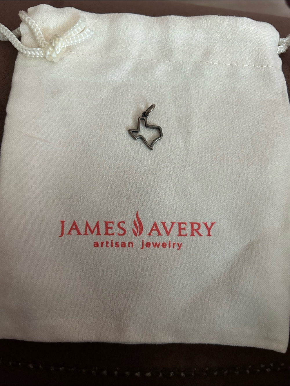 James Avery Silver Texas Outline Charm Pendant